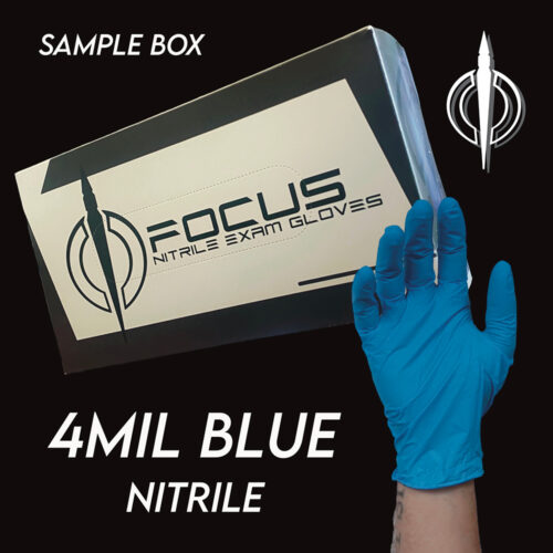 Focus Gloves 4 MIL Blue Nitrile Gloves Sample Box